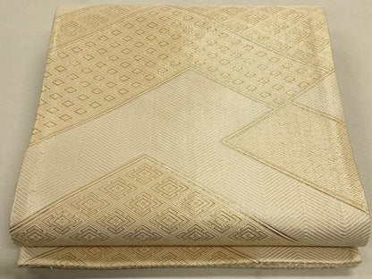 平和屋着物◎佐賀錦 六通柄袋帯 幾何学吉祥文 金糸 正絹 逸品 CAAU1566ft