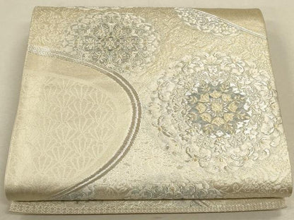 平和屋着物◎六通柄袋帯 唐織 宝相華 金銀糸 正絹 逸品 CAAU1584ft
