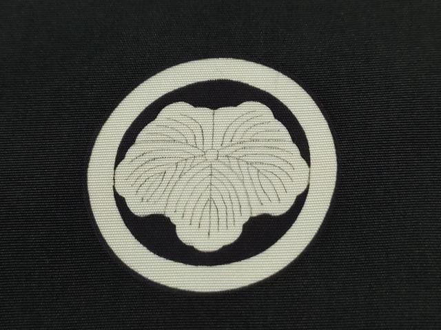 平和屋着物●男性　黒紋付・羽織セット　正絹　逸品　CAAU1601yc