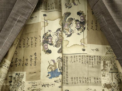 平和屋着物●男性 本場大島紬 アンサンブル 吉祥文 正絹 逸品 未使用 CAAU1607yc