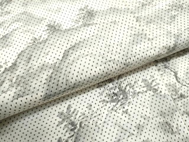 平和屋着物●訪問着 本場大島紬 白大島 7マルキ 刺繍 手描き 京風景文 正絹 逸品 CAAU1619yc