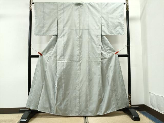 平和屋着物●本場大島紬 白大島 竹並び文 西村絹織物謹製 証紙付き 正絹 逸品 未使用 CAAU1631yc
