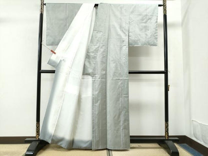 平和屋着物●本場大島紬 白大島 竹並び文 西村絹織物謹製 証紙付き 正絹 逸品 未使用 CAAU1631yc