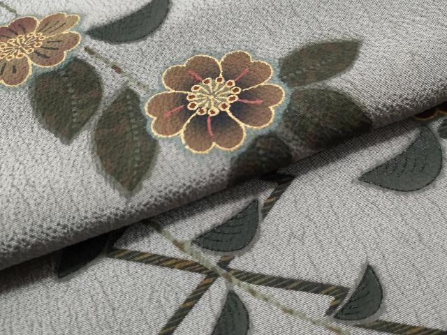 平和屋着物●訪問着 松皮菱枝花文 暈し染め 金彩 正絹 逸品 CAAU1645yc