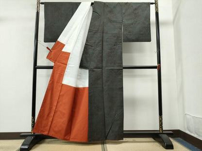 平和屋着物●本場大島紬　7マルキ　泥染め　恵絹織物謹製　証紙付き　正絹　逸品　CAAU1655yc