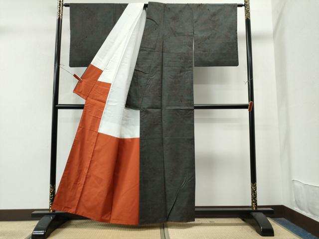 平和屋着物●本場大島紬　7マルキ　泥染め　恵絹織物謹製　証紙付き　正絹　逸品　CAAU1655yc