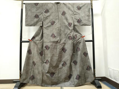 平和屋着物●本場大島紬　9マルキ　色紙重ね吉祥花文　正絹　逸品　CAAU1666yc