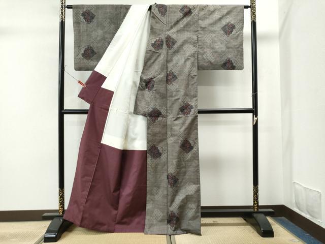 平和屋着物●本場大島紬　9マルキ　色紙重ね吉祥花文　正絹　逸品　CAAU1666yc