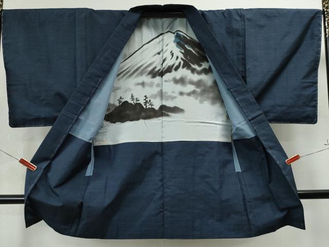 平和屋着物●男性 本場大島 アンサンブル 格子柄 遠山織物謹製 証紙付き正絹 逸品 CAAU1682yc