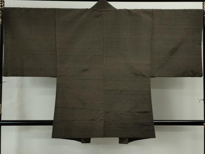 平和屋着物●男性 紬 アンサンブル 色無地 憲法色 正絹 逸品 CAAU1683yc