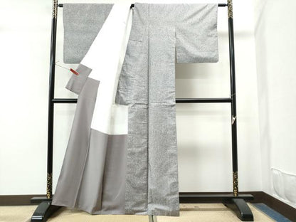 平和屋着物●上質な小紋 紬地 楓 正絹 逸品 CAAU1692yc