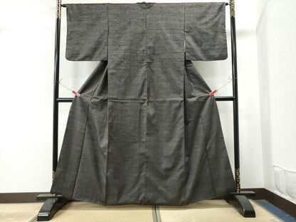 平和屋着物●上質な紬　縞　正絹　逸品　CAAU1693yc