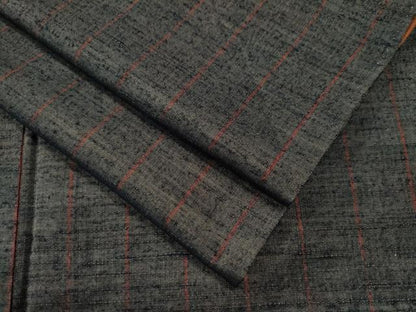 平和屋着物●上質な紬　縞　正絹　逸品　CAAU1693yc