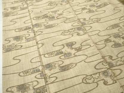 平和屋着物●上質な紬　霞草花文　正絹　逸品　CAAU1696yc