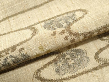 平和屋着物●上質な紬　霞草花文　正絹　逸品　CAAU1696yc