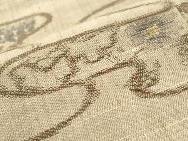 平和屋着物●上質な紬　霞草花文　正絹　逸品　CAAU1696yc