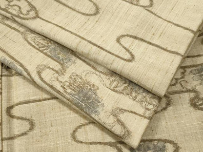 平和屋着物●上質な紬　霞草花文　正絹　逸品　CAAU1696yc