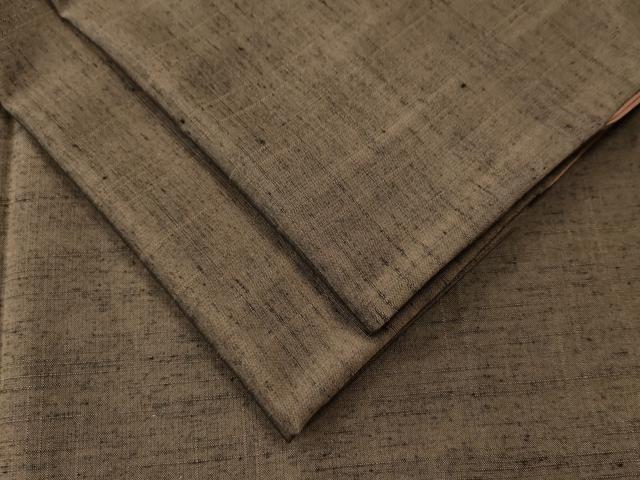 平和屋着物●上質な紬 色無地 媚茶色 正絹 逸品 CAAU1703yc