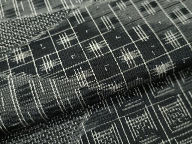 平和屋着物●上質な紬　吉祥文　黒地　正絹　逸品　CAAU1731yc