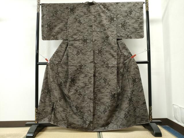 平和屋着物●本場大島紬　霞風景文　正絹　逸品　未使用　CAAU1747yc