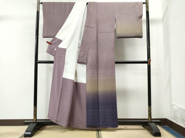 平和屋着物●訪問着 菱吉祥文 暈し染め 正絹 逸品 CAAU1785yc