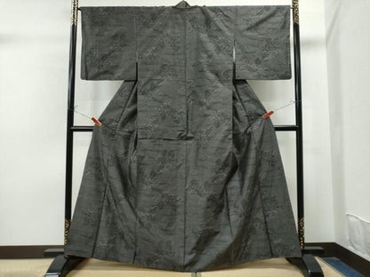 平和屋着物●本場大島紬 樹林風景文 正絹 逸品 CAAU1794yc