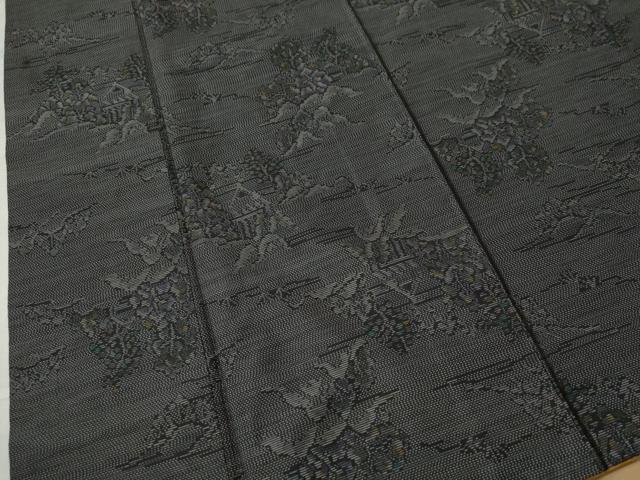 平和屋着物●本場大島紬 樹林風景文 正絹 逸品 CAAU1794yc