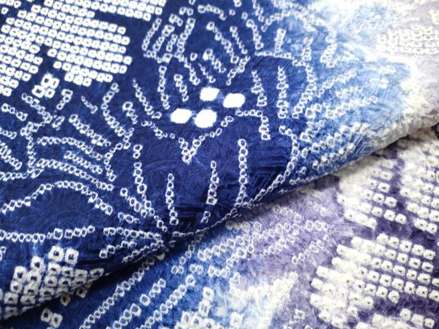 平和屋着物●名門 藤娘きぬたや・総絞り 振袖 草花文 暈し染め 正絹 逸品 CAAU1801yc