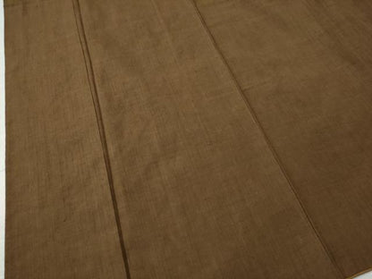平和屋着物●結城紬　色無地　枯茶色　正絹　逸品　CAAU1810yc