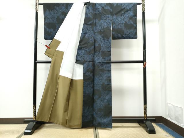 平和屋着物●本場大島紬 7マルキ 樹林文 正絹 逸品 CAAU1817yc