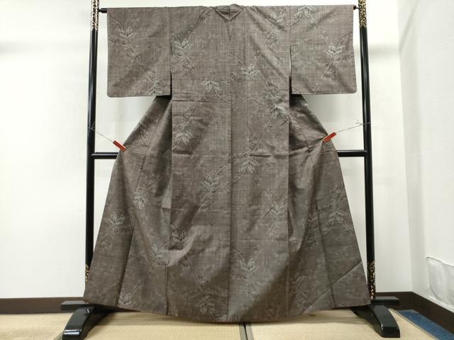 平和屋着物●本場大島紬 7マルキ 草花文 やまと誂製 正絹 逸品 CAAU1818yc