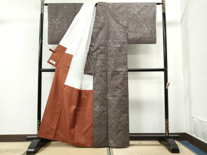 平和屋着物●本場大島紬 7マルキ 草花文 やまと誂製 正絹 逸品 CAAU1818yc
