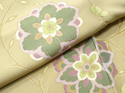 平和屋着物●訪問着 作家物 駒刺繍 枝花文 金彩 正絹 逸品 CAAU1824yc
