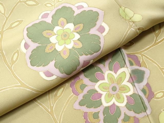 平和屋着物●訪問着 作家物 駒刺繍 枝花文 金彩 正絹 逸品 CAAU1824yc