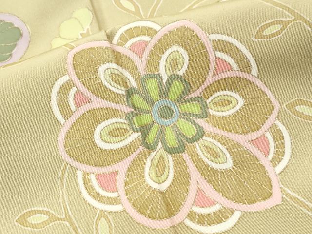 平和屋着物●訪問着 作家物 駒刺繍 枝花文 金彩 正絹 逸品 CAAU1824yc