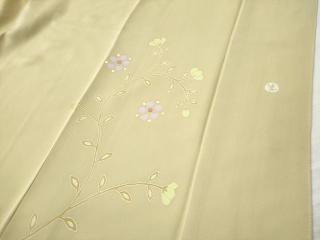 平和屋着物●訪問着 作家物 駒刺繍 枝花文 金彩 正絹 逸品 CAAU1824yc