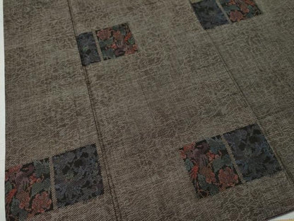 平和屋着物●本場大島紬 9マルキ 色紙草花文 正絹 逸品 CAAU1831yc