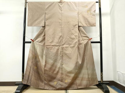 平和屋着物●訪問着 本場染大島紬 葡萄蔦の葉文 金彩 正絹 逸品 CAAU1837yc