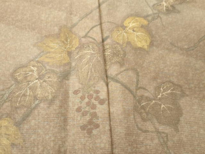 平和屋着物●訪問着 本場染大島紬 葡萄蔦の葉文 金彩 正絹 逸品 CAAU1837yc