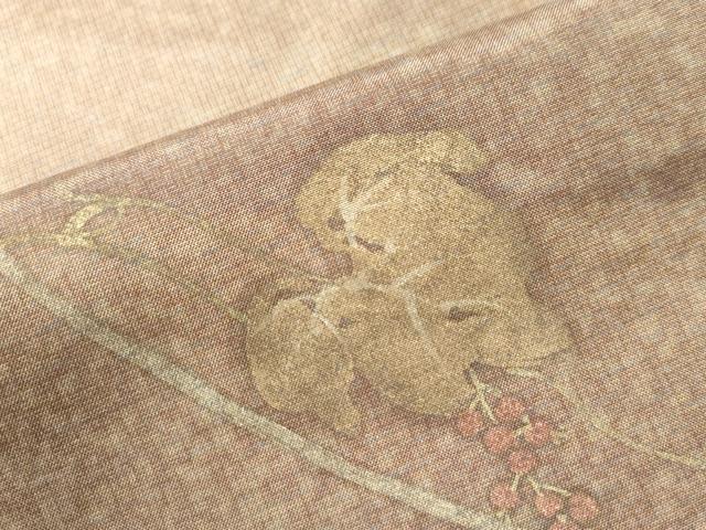 平和屋着物●訪問着 本場染大島紬 葡萄蔦の葉文 金彩 正絹 逸品 CAAU1837yc
