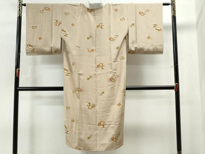 平和屋着物●長襦袢 無双 地紙群鶴花文 金彩 正絹 逸品 未使用 CAAU1846yc