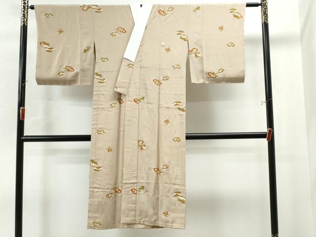 平和屋着物●長襦袢 無双 地紙群鶴花文 金彩 正絹 逸品 未使用 CAAU1846yc