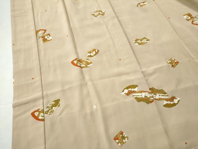 平和屋着物●長襦袢 無双 地紙群鶴花文 金彩 正絹 逸品 未使用 CAAU1846yc