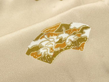 平和屋着物●長襦袢 無双 地紙群鶴花文 金彩 正絹 逸品 未使用 CAAU1846yc