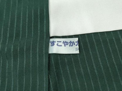 平和屋着物●重要無形文化財・伊勢手彫型本染・細合俊男　江戸小紋　万筋　高麗納戸色×灰黄緑色　正絹　逸品　CAAU1852yc