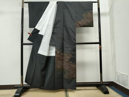 平和屋着物●訪問着 花唐草文 正絹 逸品 CAAU1867yc