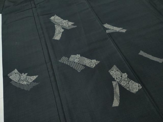 平和屋着物●訪問着　本場染大島紬　短冊吉祥花文　正絹　逸品　CAAU1869yc