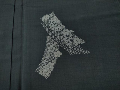 平和屋着物●訪問着　本場染大島紬　短冊吉祥花文　正絹　逸品　CAAU1869yc