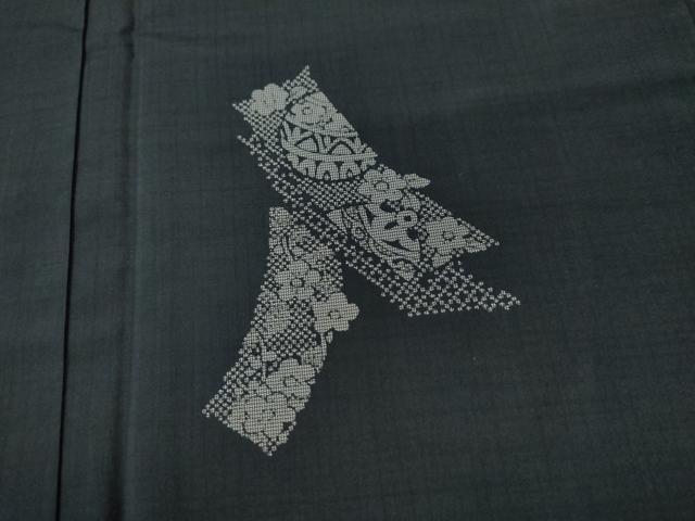 平和屋着物●訪問着　本場染大島紬　短冊吉祥花文　正絹　逸品　CAAU1869yc