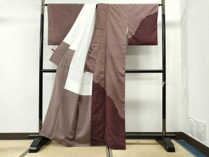 平和屋着物●訪問着　紬地　吉祥文　正絹　逸品　CAAU1872yc